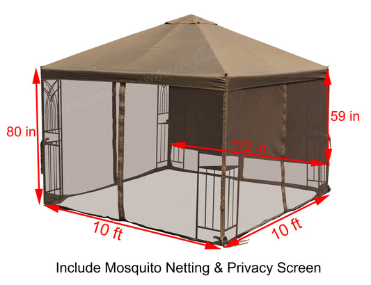 Replacement Mosquito Netting for 10'X10' Gazebo - APEX GARDEN