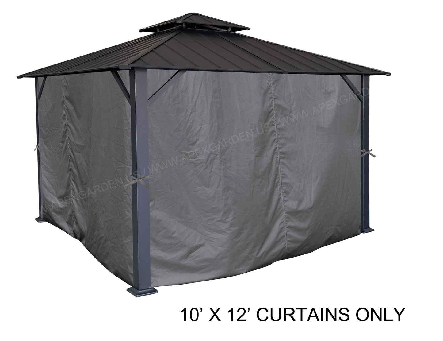 APEX GARDEN Universal Privacy Side Panels Curtain Set for 10' x 12' Gazebo - APEX GARDEN