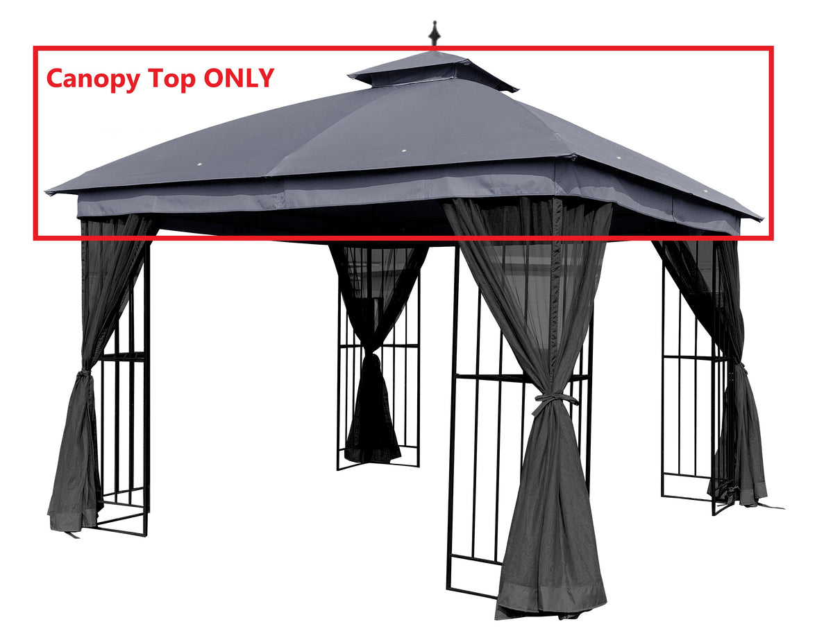 APEX GARDEN Canopy Top for Garden Treasures 10 ft x 10 ft Brown Metal Square Semi- Gazebo Model #L-GZ038PST-F (Top Only) - APEX GARDEN