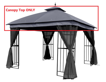 APEX GARDEN Canopy Top for Garden Treasures 10 ft x 10 ft Brown Metal Square Semi- Gazebo Model #L-GZ038PST-F (Top Only) - APEX GARDEN