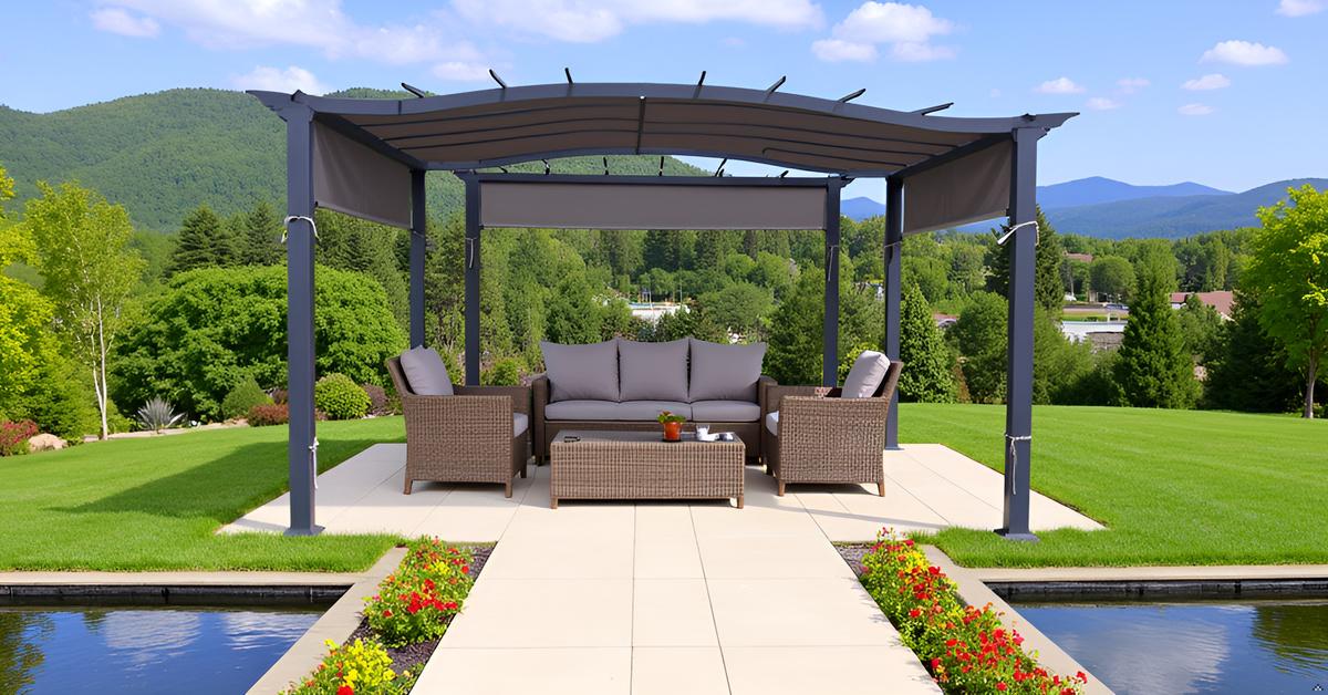 Replacement Canopy Top for YHA-12G / YHA-11G 8'x10' Pergola Sunshade (Size: 88" X 194") - APEX GARDEN