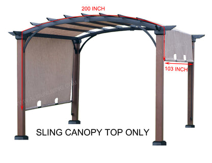 Replacement Sling Canopy (with Ties) for The Lowe's Allen + roth 10 ft x 10 ft Tan/Black Material Freestanding Pergola #L-PG152PST-B (Size: 200" (L) x 103" (W))