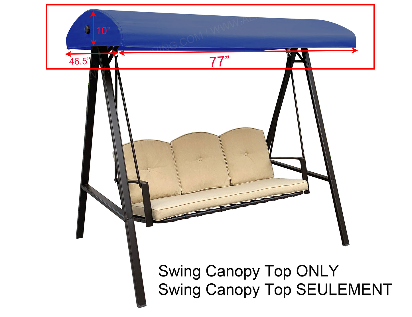 Replacement Canopy Top for Model#GSS00132D Cunningham 3-Seater Patio Swing (Top Only)