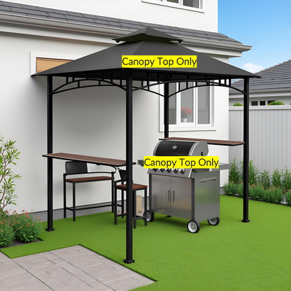 APEX GARDEN Replacement Canopy Top CAN ONLY FIT for model #L-GG001PST-F 8' X 5' Brown Double Tiered Canopy Grill BBQ Gazebo (Top Only)