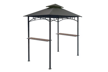 APEX GARDEN Replacement Canopy Top CAN ONLY FIT for model #L-GG001PST-F 8' X 5' Brown Double Tiered Canopy Grill BBQ Gazebo (Top Only)