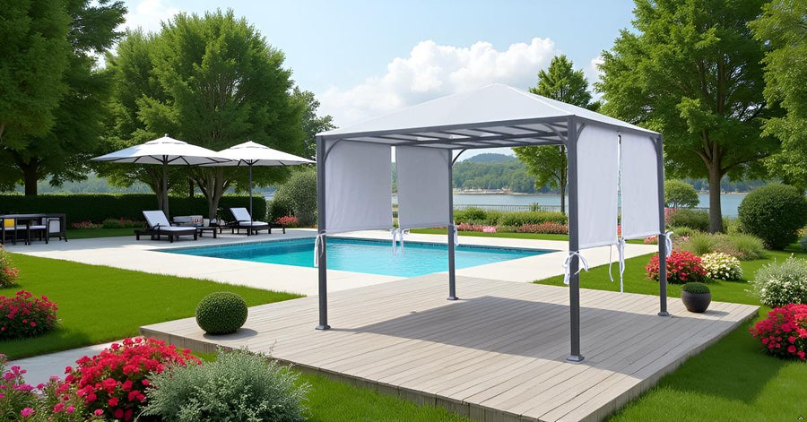 Replacement Canopy Top for YHH-14GSG-1 8'x10' PORTO Pergola / Gazebo /Sunshade (Size: 43