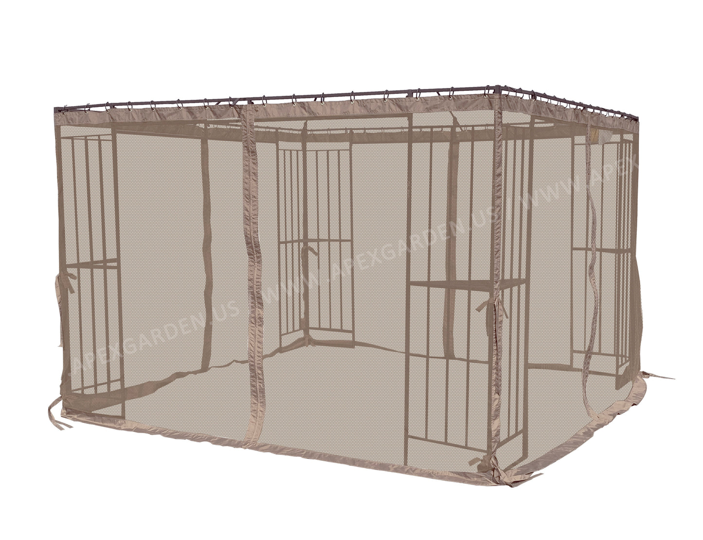 APEX GARDEN Canopy Top for Garden Treasures 10 ft x 10 ft Brown Metal Square Semi- Gazebo Model #L-GZ038PST-F (Top Only) - APEX GARDEN