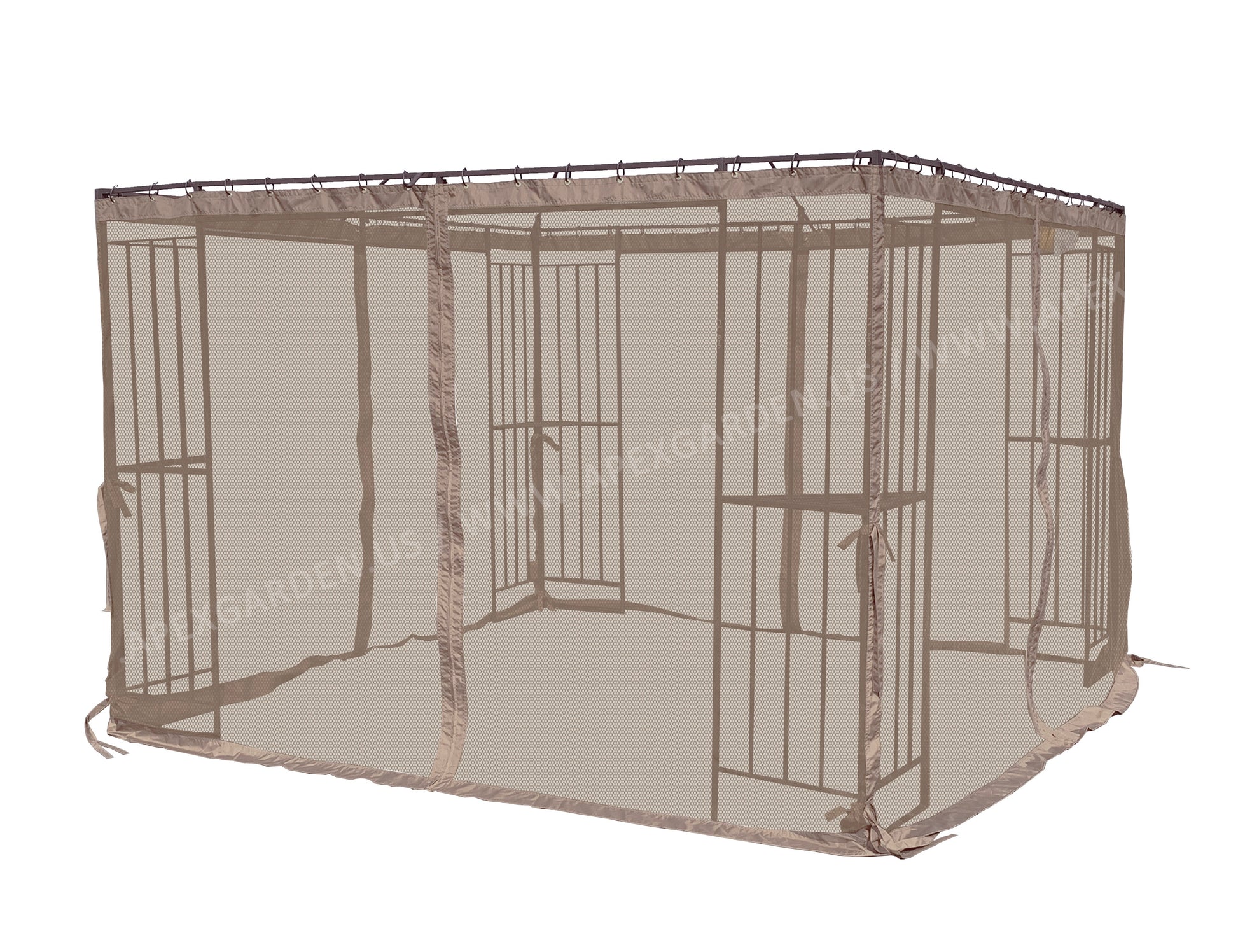 APEX GARDEN Canopy Top for Garden Treasures 10 ft x 10 ft Brown Metal Square Semi- Gazebo Model #L-GZ038PST-F (Top Only) - APEX GARDEN