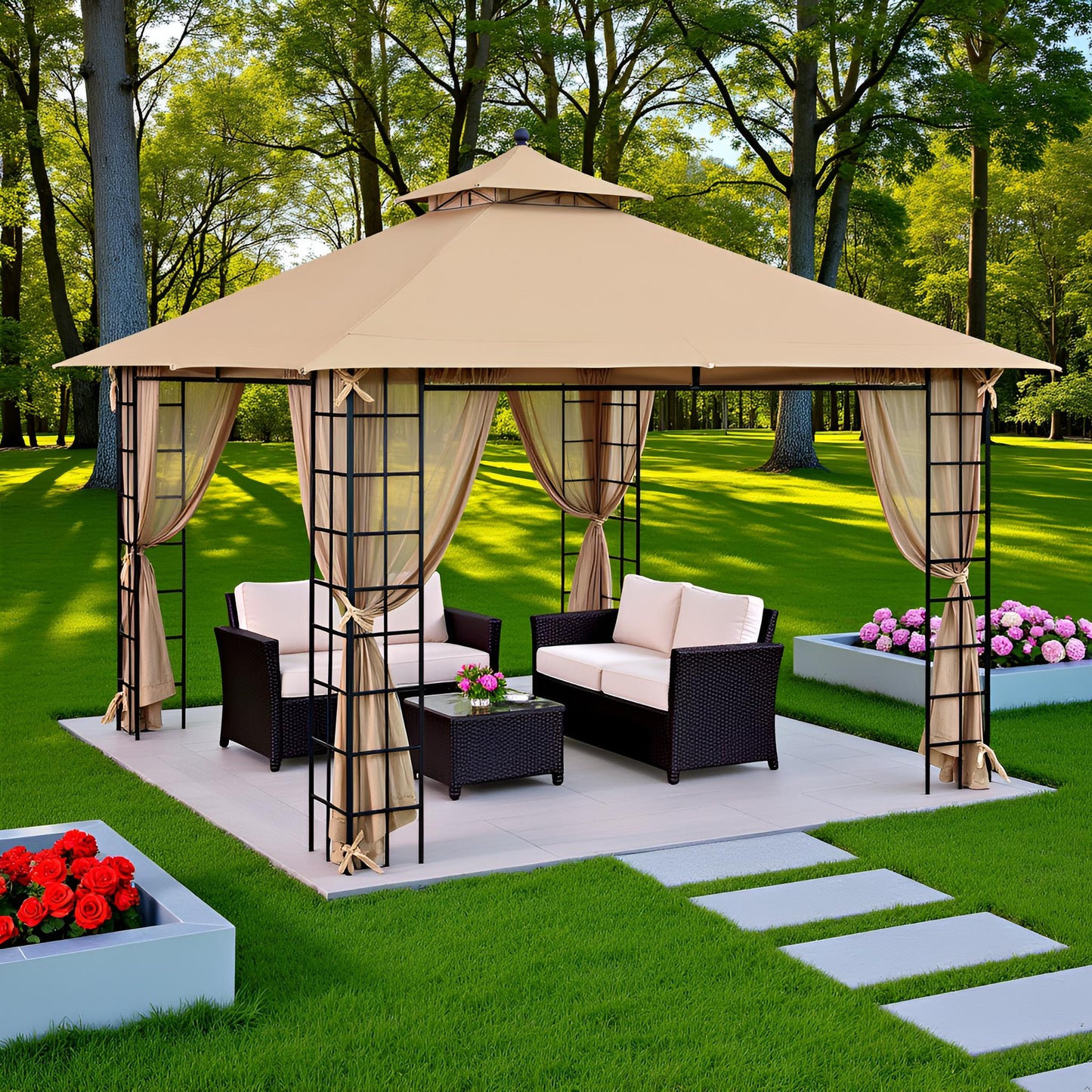 10 ft. x 12 ft. Melody Gazebo with Mosquito Net