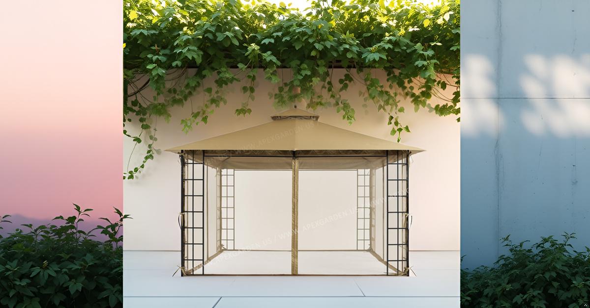 10 ft. x 12 ft. Melody Gazebo with Mosquito Net - APEX GARDEN