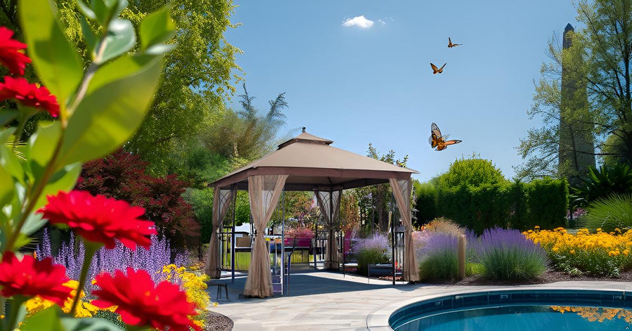 APEX GARDEN Harmony 10 ft. x 10 ft. Gazebo with Mosquito Net