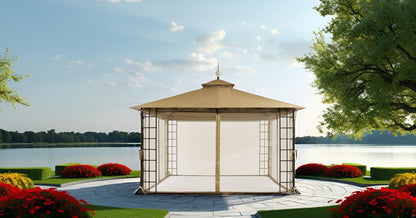 10 ft. x 12 ft. Melody Gazebo with Mosquito Net - APEX GARDEN