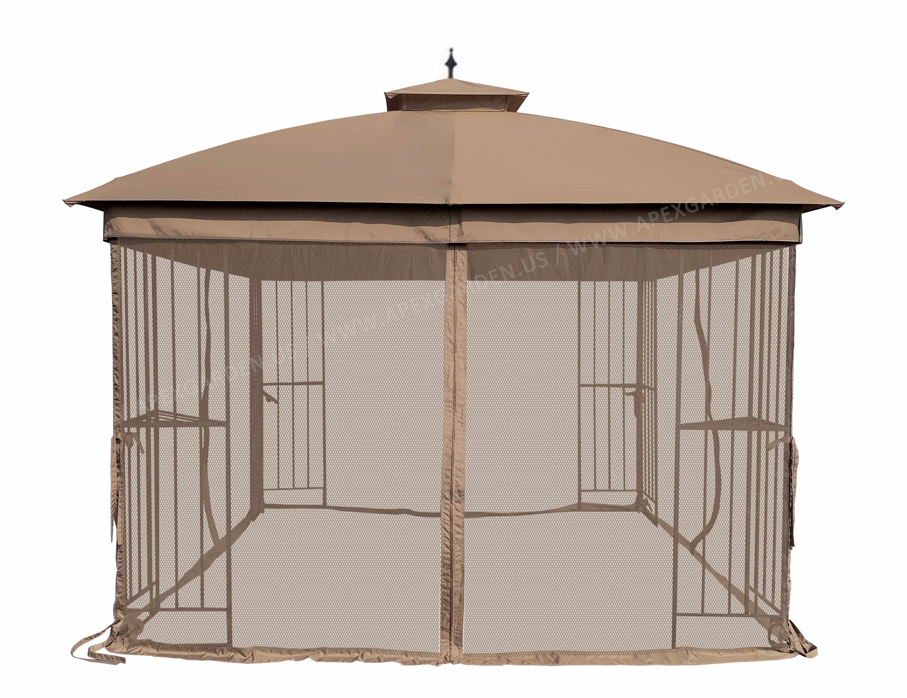 APEX GARDEN Canopy Top for Style Selections 10 ft x 10 ft Brown Metal Square Semi- Gazebo Model #TPGAZ9116 / #TPGAZ9116A / #TPGAZ9116B (Top Only) (Tan) - APEX GARDEN