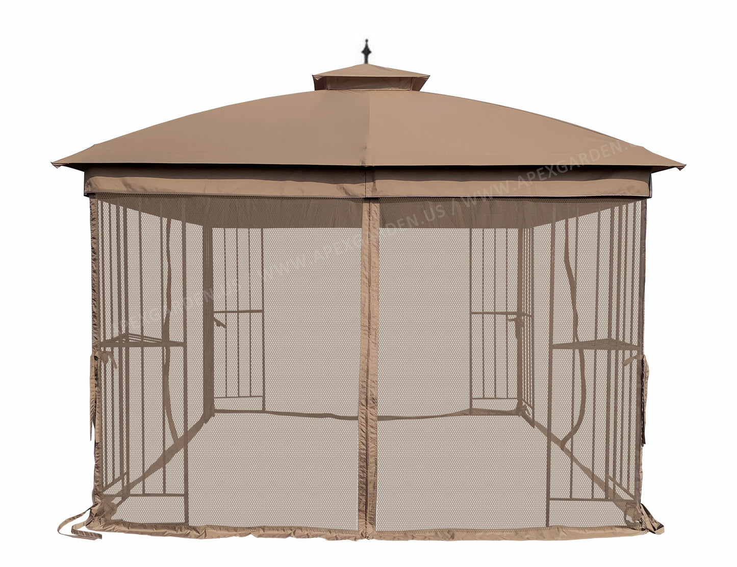 APEX GARDEN Canopy Top for Style Selections 10 ft x 10 ft Brown Metal Square Semi- Gazebo Model #TPGAZ9116 / #TPGAZ9116A / #TPGAZ9116B (Top Only) (Tan) - APEX GARDEN