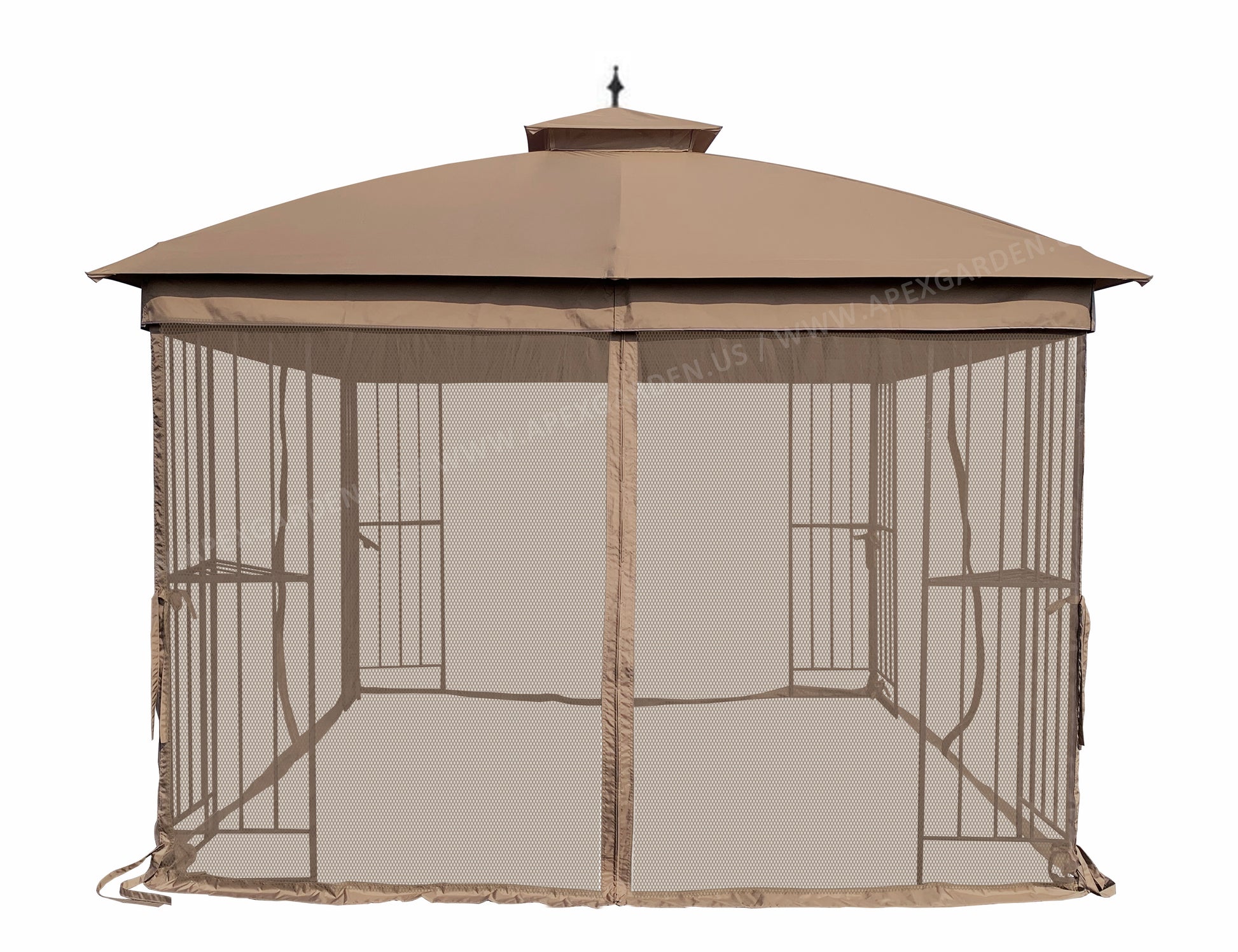 APEX GARDEN Canopy Top for Style Selections 10 ft x 10 ft Brown Metal Square Semi- Gazebo Model #TPGAZ9116 / #TPGAZ9116A / #TPGAZ9116B (Top Only) (Tan) - APEX GARDEN