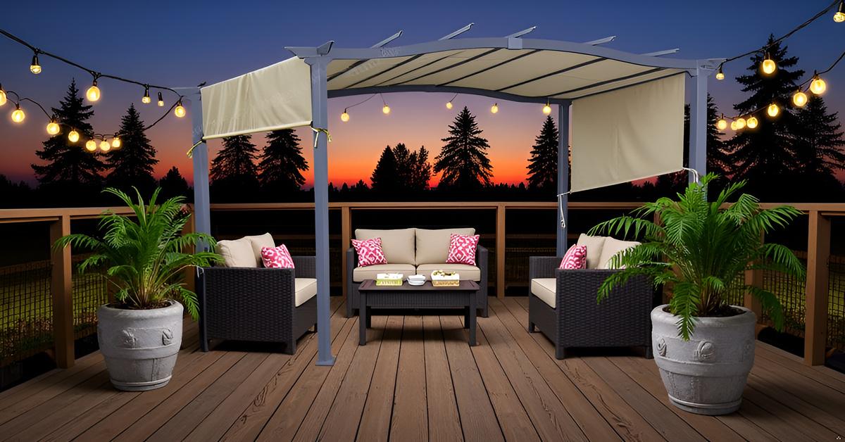 APEX GARDEN Replacement Canopy Top for  YH-1515S Pergola Sunshade (88" X 194") - APEX GARDEN