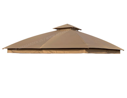 APEX GARDEN Canopy Top for Garden Treasures 10 ft x 10 ft Brown Metal Square Semi- Gazebo Model #L-GZ038PST-F (Top Only) - APEX GARDEN