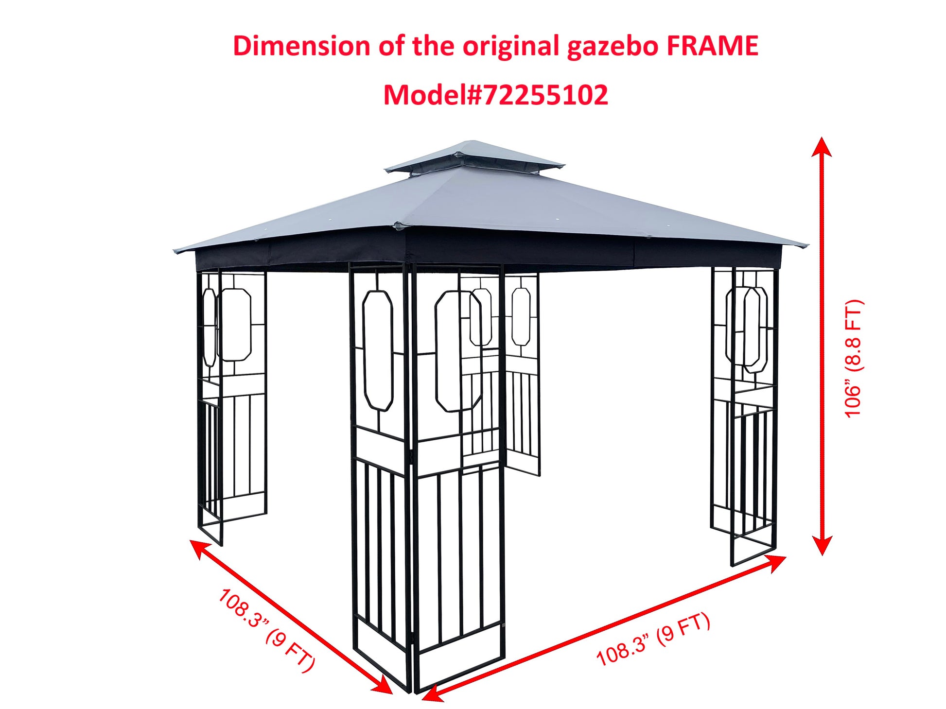 Replacement Canopy Top for TPGAZ17-023 10'x10' Gazebo - APEX GARDEN