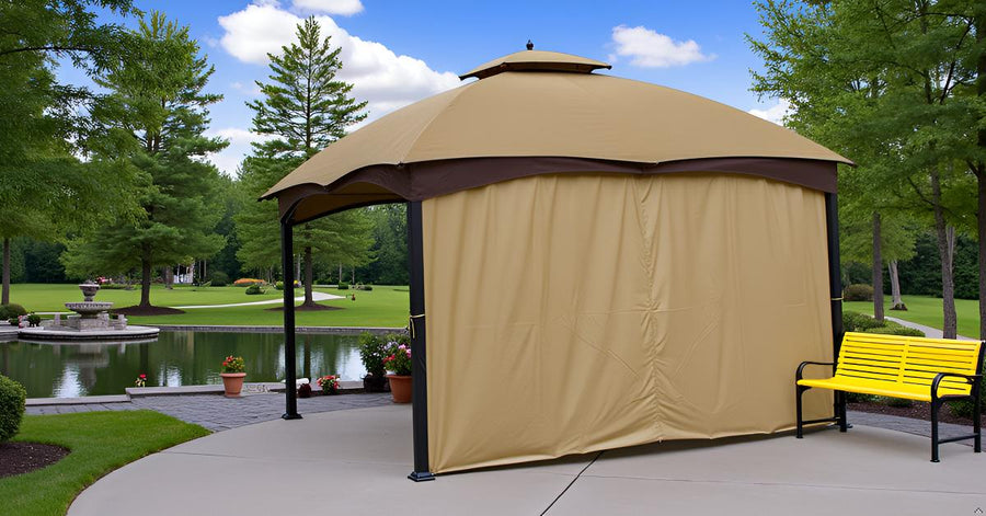 APEX GARDEN Universal 12' Privacy Side Panel Curtain for 10' and 12' Gazebo - APEX GARDEN