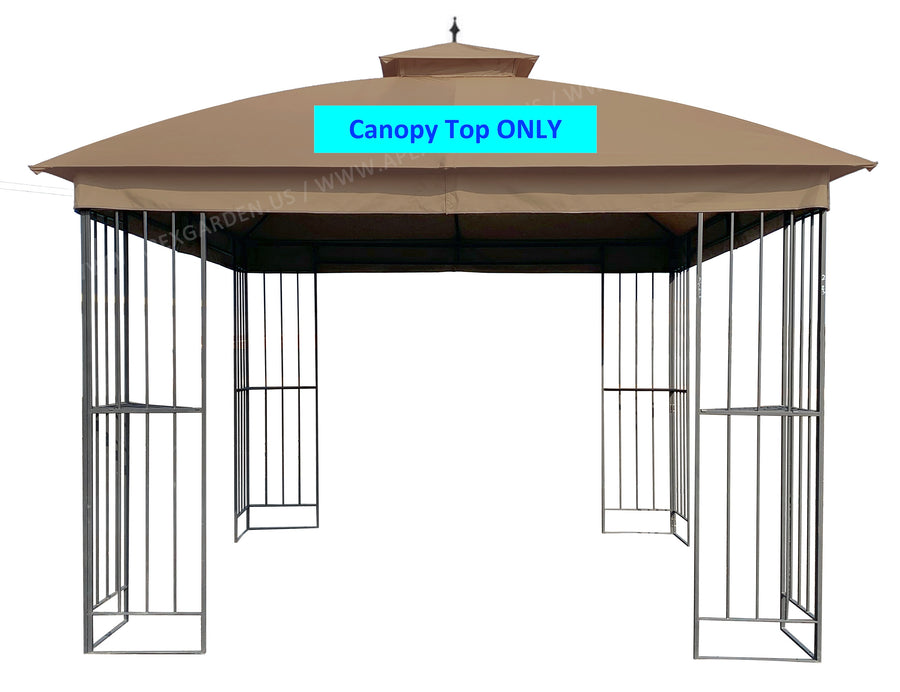 APEX GARDEN Canopy Top for Garden Treasures 10 ft x 10 ft Brown Metal Square Semi- Gazebo Model #L-GZ038PST-F (Top Only) - APEX GARDEN