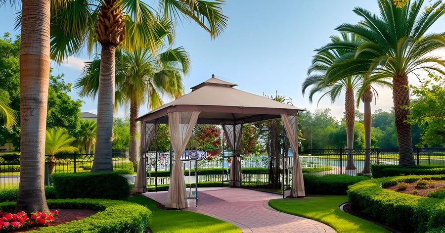 APEX GARDEN Harmony 10 ft. x 10 ft. Gazebo with Mosquito Net