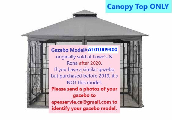 Replacement Canopy Top for #A101009400 10'x10' Gazebo (Canopy Top Only) - APEX GARDEN