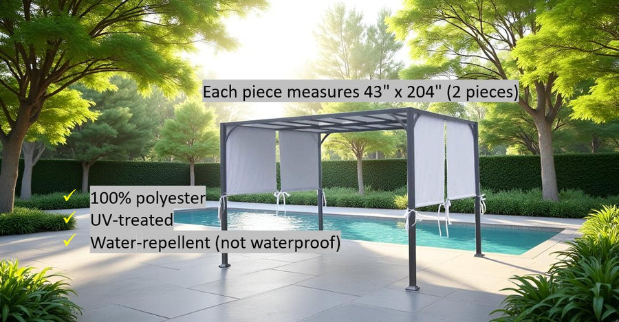 Replacement Canopy Top for YHH-14GSG-1 8'x10' PORTO Pergola / Gazebo /Sunshade (Size: 43