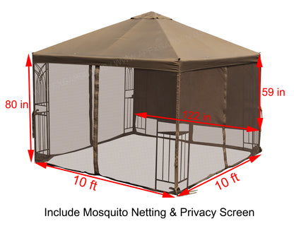 Replacement Mosquito Netting for 10'X10' Gazebo - APEX GARDEN