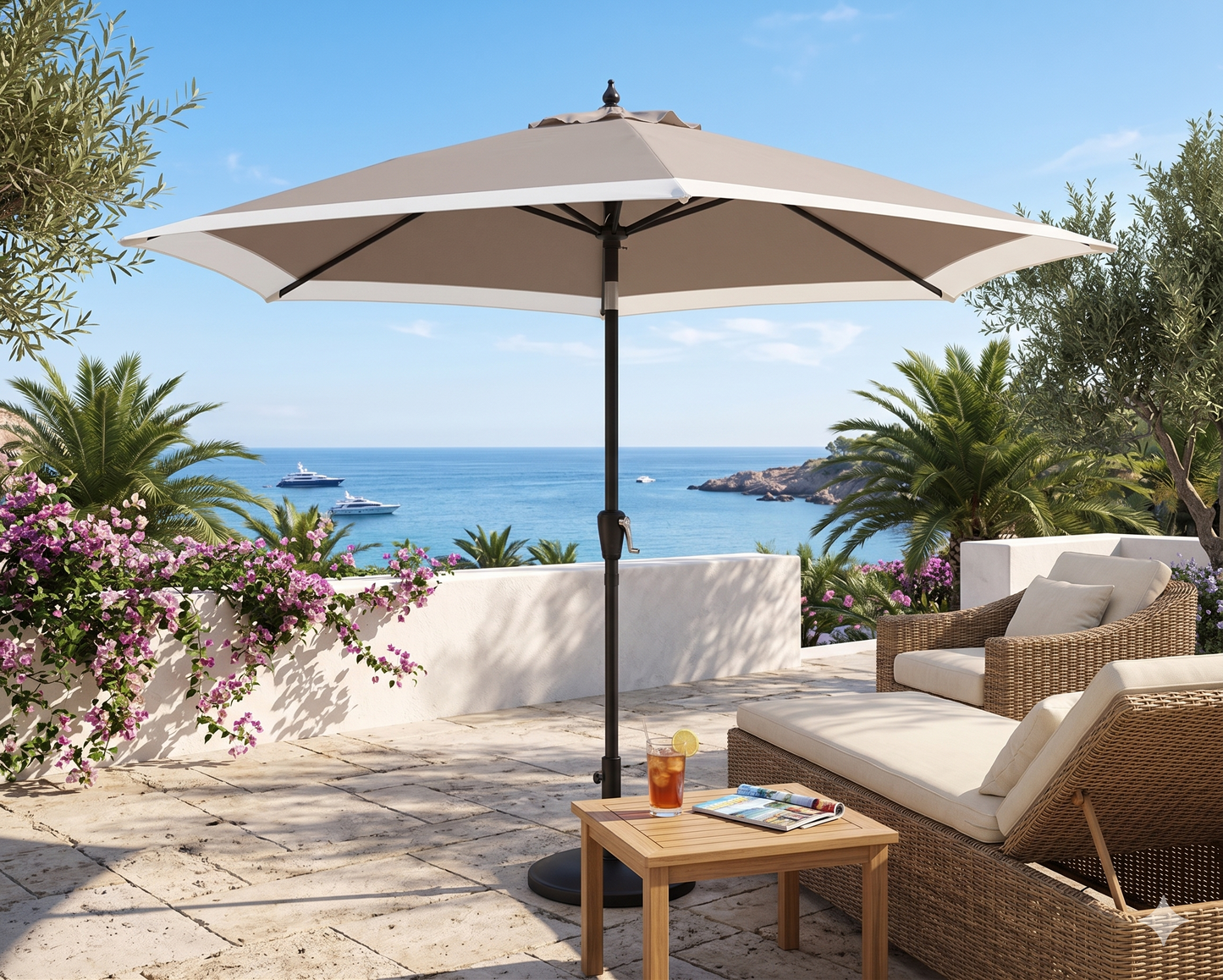 APEX GARDEN Dual Color 9 Feet Outdoor Patio Table Market Umbrella with