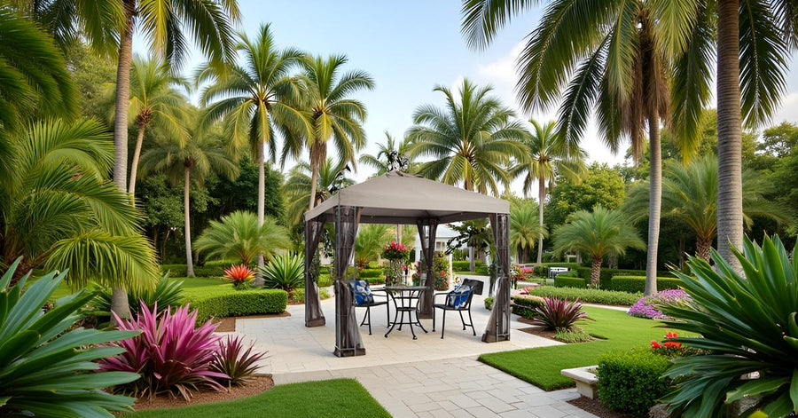 APEX GARDEN 8 ft. x 8 ft. Rococo Gazebo with Mosquito Net