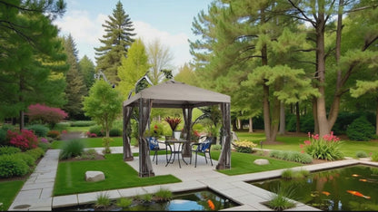 APEX GARDEN 8 ft. x 8 ft. Rococo Gazebo with Mosquito Net