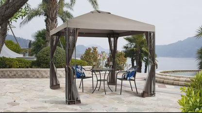 APEX GARDEN 8 ft. x 8 ft. Rococo Gazebo with Mosquito Net