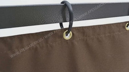 APEX GARDEN 8-ft Gazebo Privacy Side Panel (2/3 length) (Size: 96" (L) x 52" (H), Metal Grommet Top)