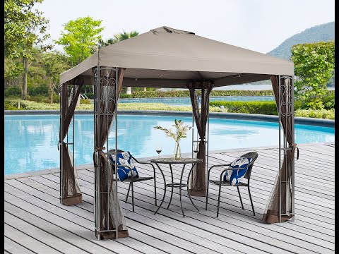 APEX GARDEN 8 ft. x 8 ft. Rococo Gazebo with Mosquito Net
