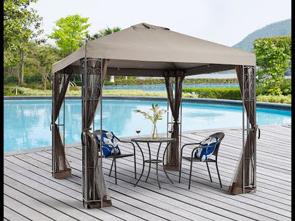 APEX GARDEN 8 ft. x 8 ft. Rococo Gazebo with Mosquito Net