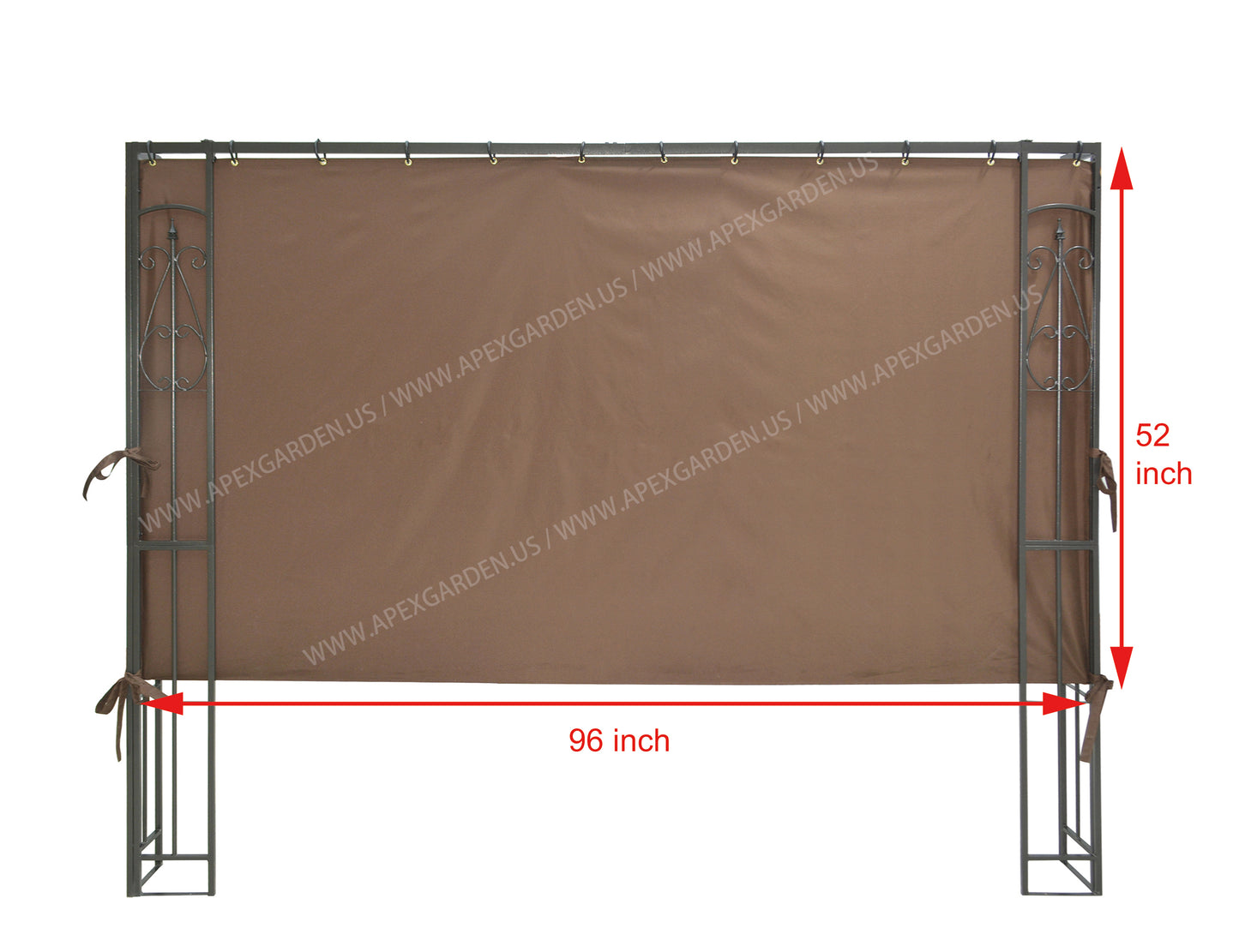 APEX GARDEN 8-ft Gazebo Privacy Side Panel (2/3 length) (Size: 96" (L) x 52" (H), Metal Grommet Top) - APEX GARDEN