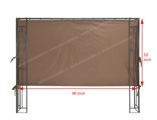 APEX GARDEN 8-ft Gazebo Privacy Side Panel (2/3 length) (Size: 96" (L) x 52" (H), Metal Grommet Top) - APEX GARDEN