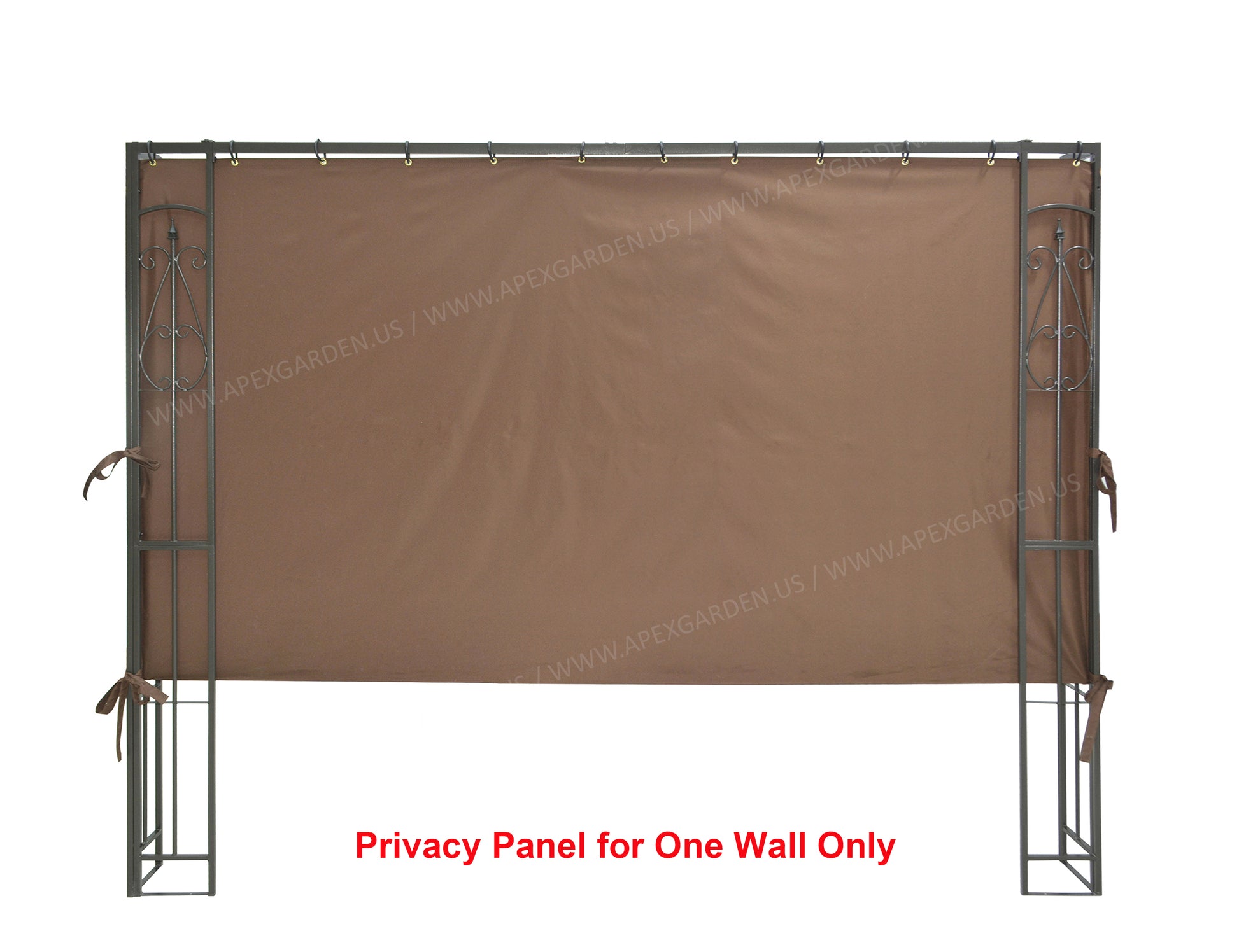 APEX GARDEN 8-ft Gazebo Privacy Side Panel (2/3 length) (Size: 96" (L) x 52" (H), Metal Grommet Top) - APEX GARDEN