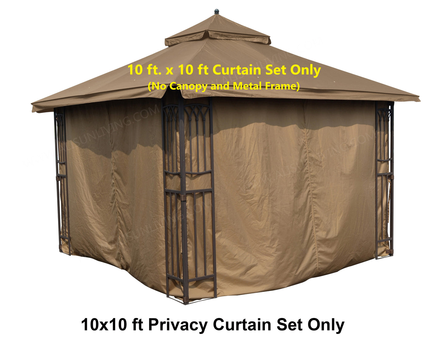 APEX GARDEN Universal Privacy Curtain Set for 10' x 10' Gazebo - APEX GARDEN