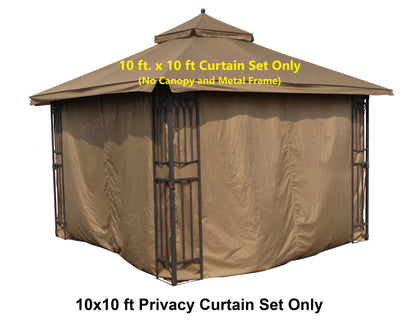 APEX GARDEN Universal Privacy Curtain Set for 10' x 10' Gazebo - APEX GARDEN
