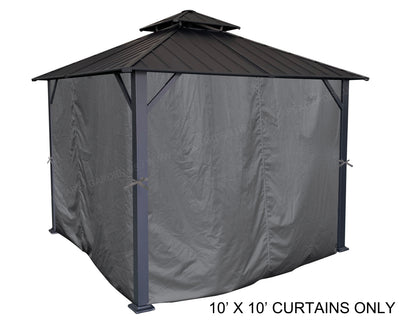 APEX GARDEN Universal Privacy Curtain Set for 10' x 10' Gazebo - APEX GARDEN