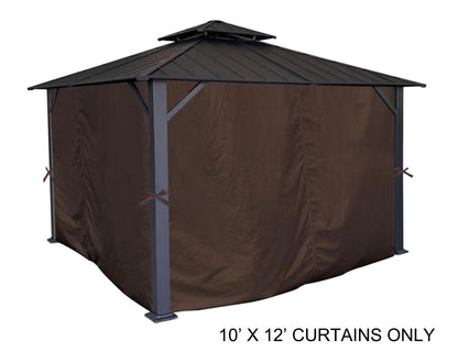 APEX GARDEN Universal Privacy Side Panels Curtain Set for 10' x 12' Gazebo - APEX GARDEN