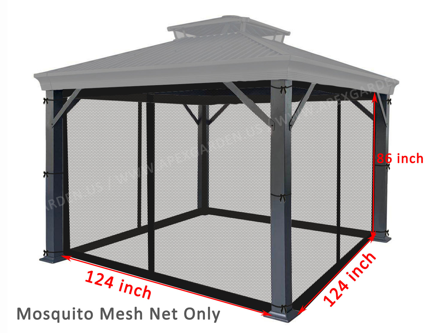 Replacement Mosquito Netting for 10'X10' Gazebo -- TAN - APEX GARDEN