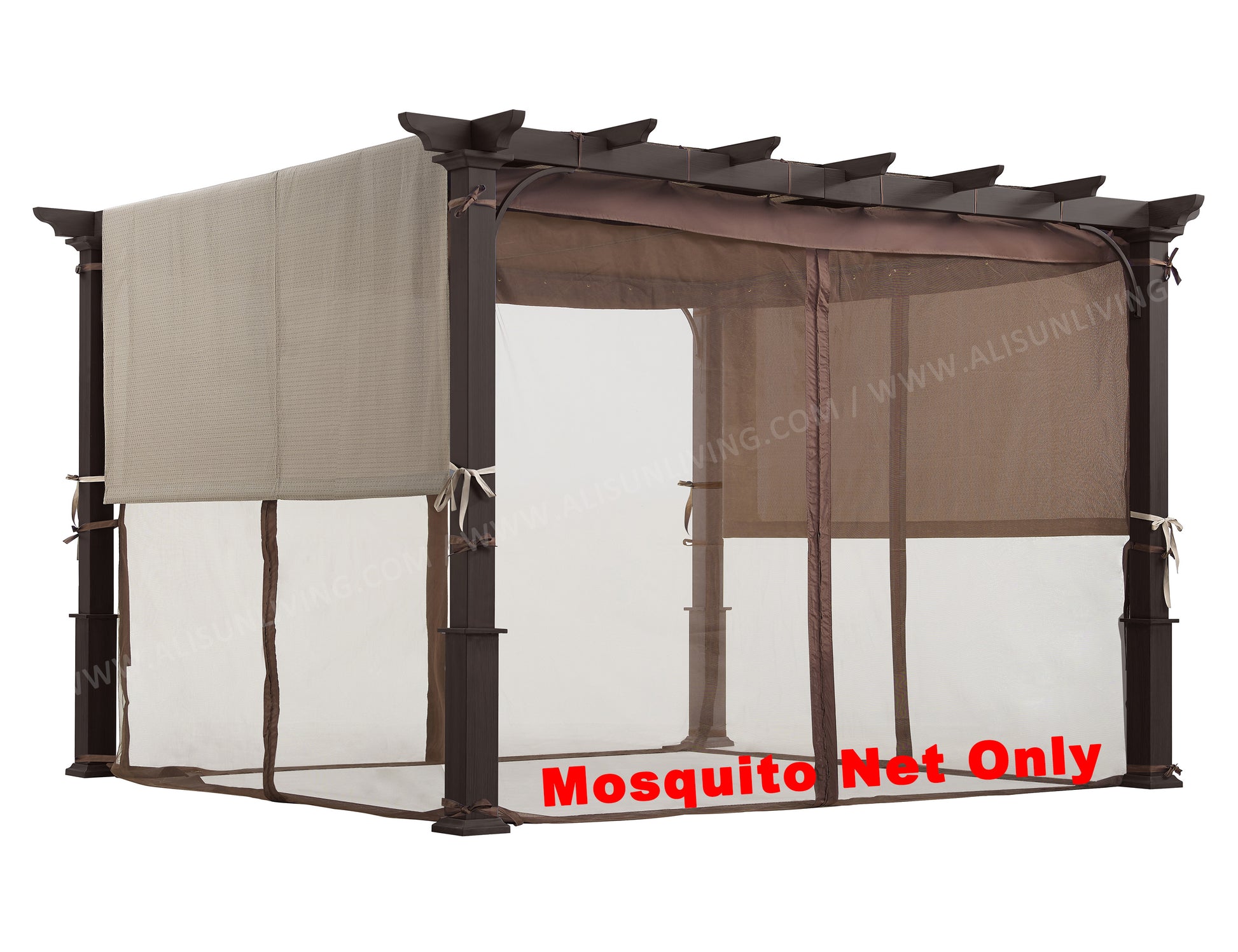 Replacement Mosquito Net for Flat-Roof Pergola - Mesh Bug Net Only - APEX GARDEN