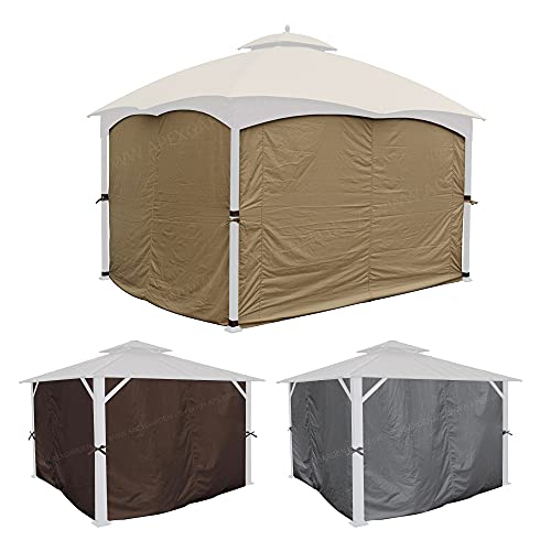APEX GARDEN Universal Privacy Side Panels Side Shade / Curtain Set for 10' x 12' Gazebo - APEX GARDEN