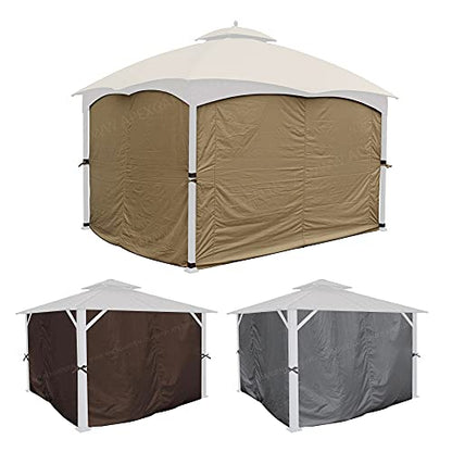 APEX GARDEN Universal Privacy Side Panels Side Shade / Curtain Set for 10' x 12' Gazebo - APEX GARDEN