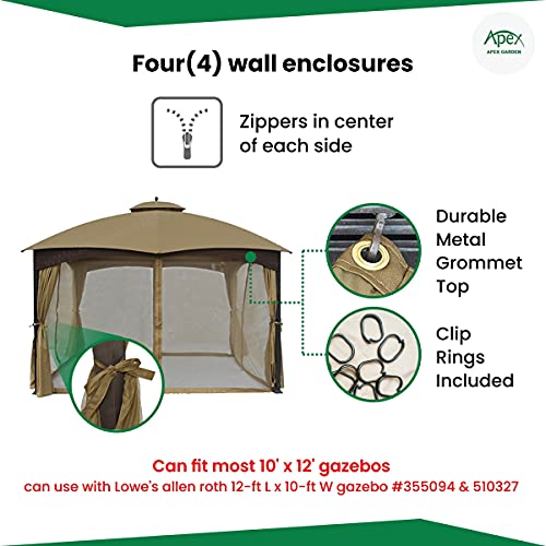 Universal 10' x 12' Gazebo Mosquito Netting - APEX GARDEN