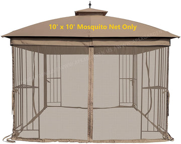 Replacement Mosquito Netting for 10'X10' Gazebo -- Brown - APEX GARDEN