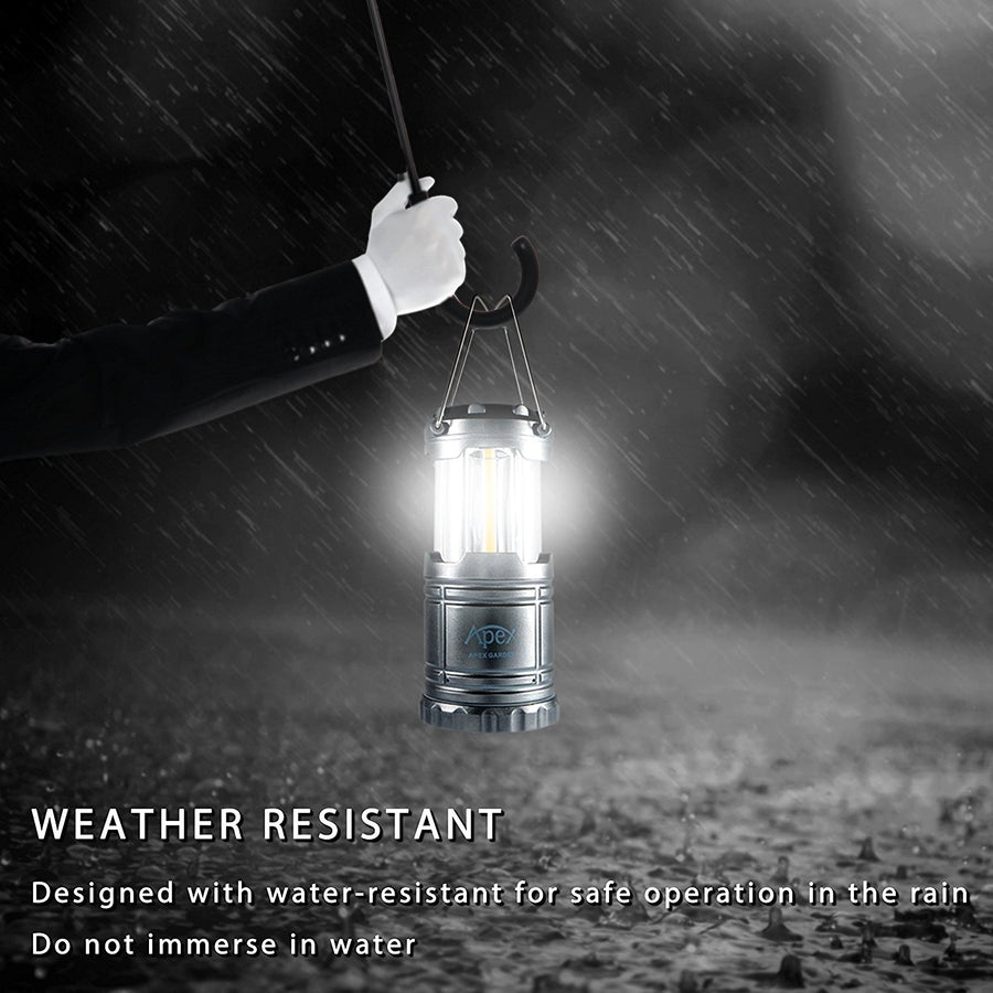 【ULTRA BRIGHT】Camping Lanterns Water Resistant Collapsible Lantern for Night Fishing, Hiking, Emergencies- 2 PACK - APEX GARDEN