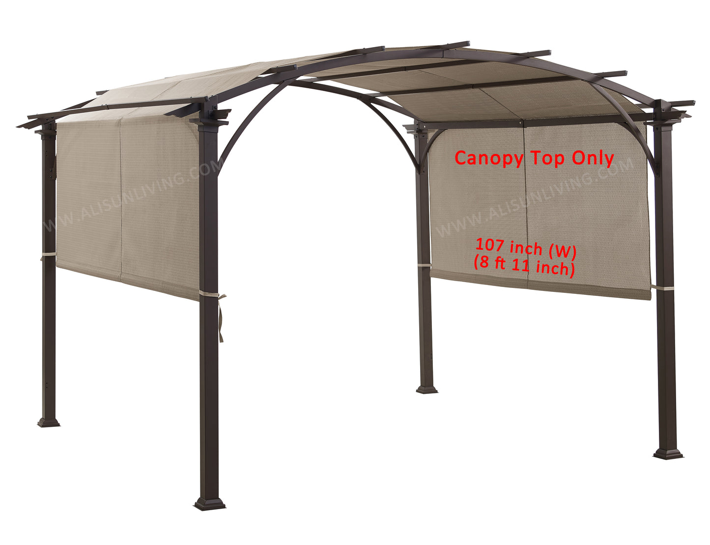 Universal Replacement Sling Canopy (with Ties) for 10-FT x 10-FT Pergola (Dimension: 193" (L) x 105" (W)(Canopy TOP ONLY) - APEX GARDEN